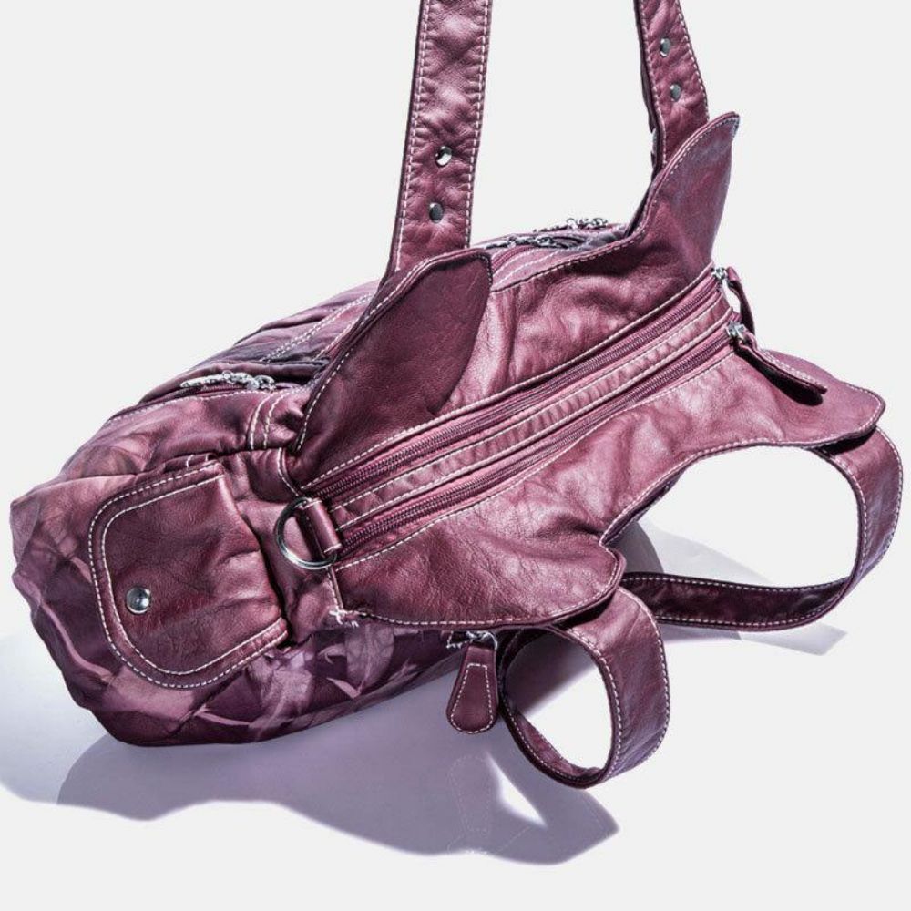 Angel Kiss Damen Pu-Leder Multi-Carry Einfarbig Umhängetasche Umhängetasche Tote Handtasche