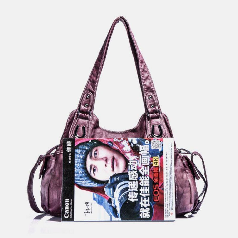 Angel Kiss Damen Pu-Leder Multi-Carry Einfarbig Umhängetasche Umhängetasche Tote Handtasche