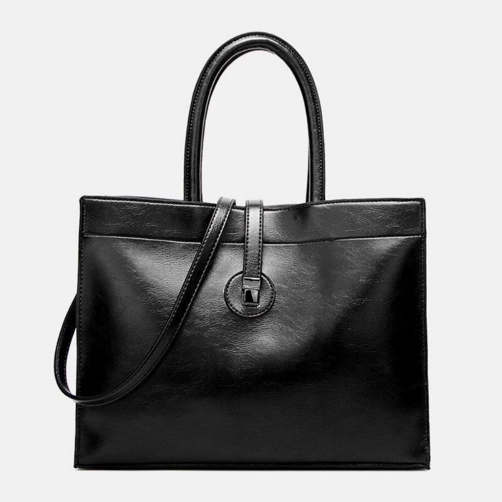 Damen Kunstleder Retro Multi-Pocket Große Kapazität Handtasche Umhängetasche Tote