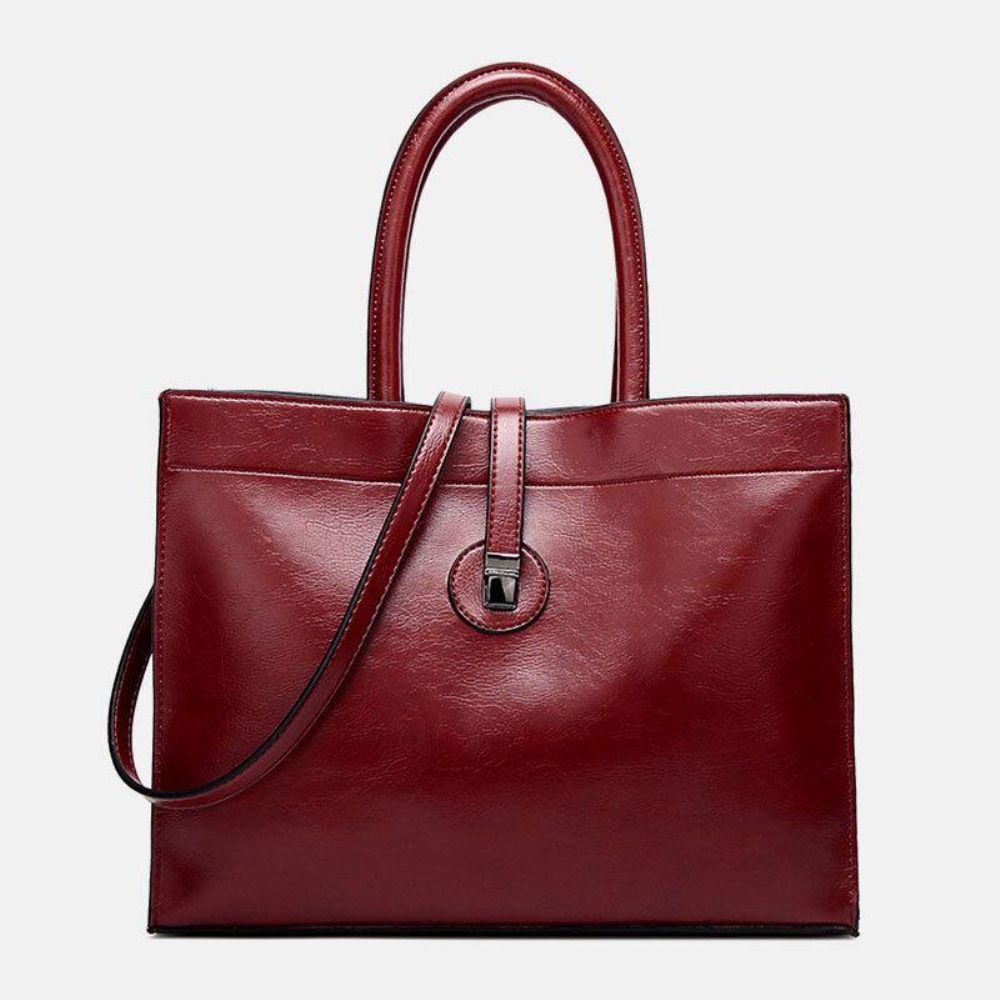 Damen Kunstleder Retro Multi-Pocket Große Kapazität Handtasche Umhängetasche Tote