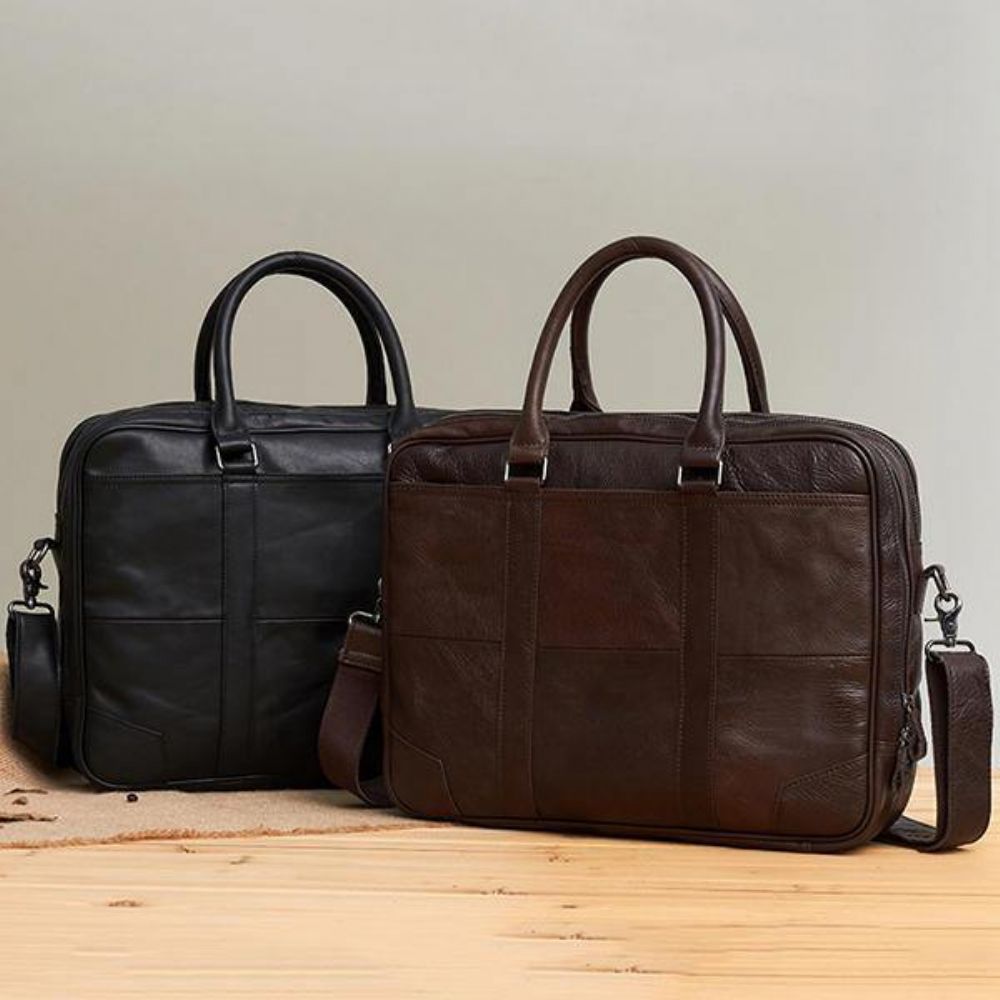 Echtes Leder Business Laptoptasche Aktentasche Umhängetasche