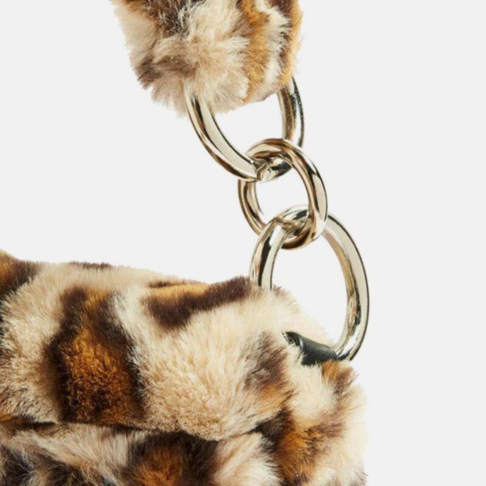 Frauen Filz Mode Lässig Leopard Muster Weiche Warme Umhängetasche Handtasche