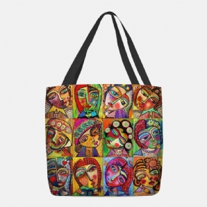 Frauen Filz Multicolor Cartoon Figur Print Handtasche Umhängetasche Tote