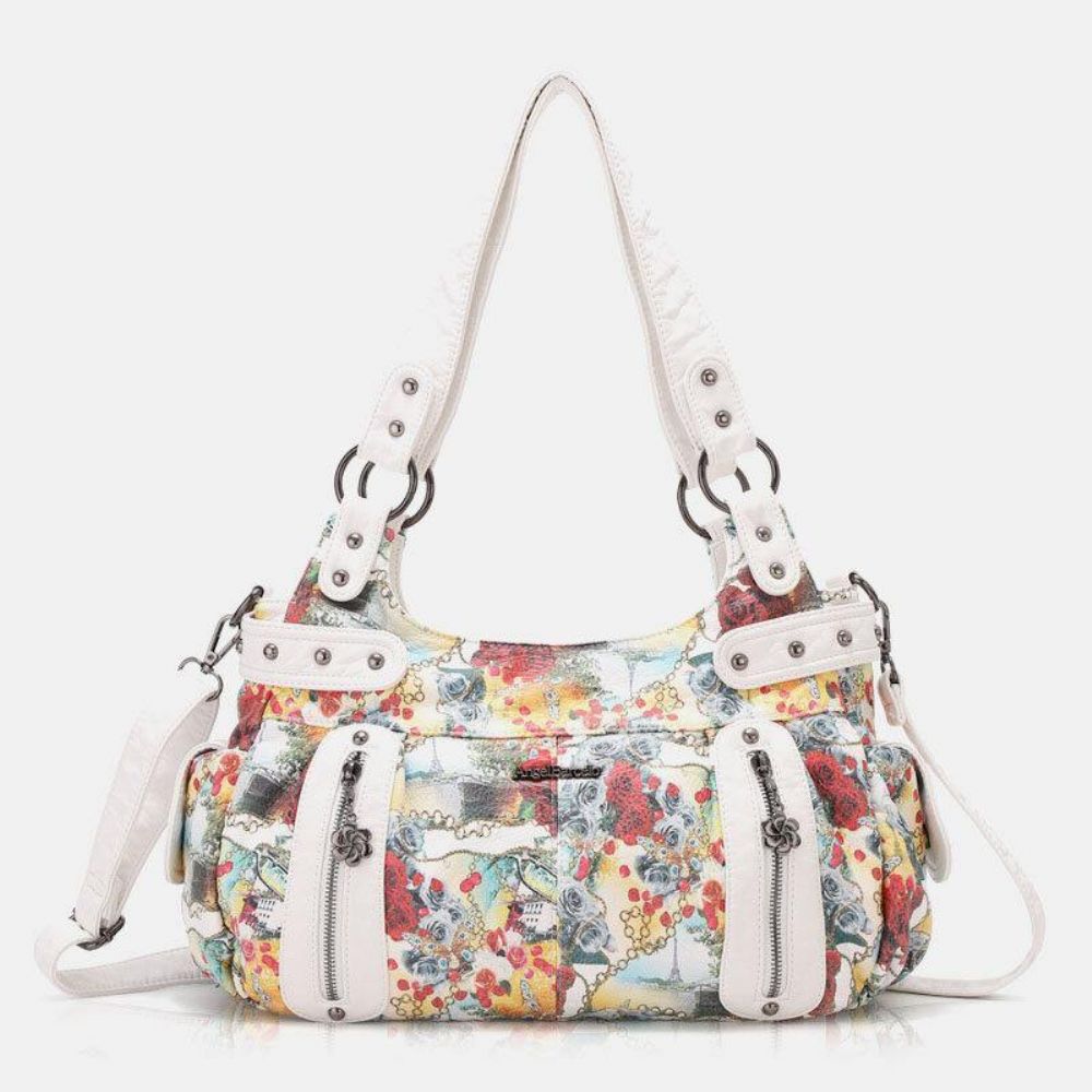 Frauen Floral Wasserdichte Multicolor Print Handtasche Umhängetasche Umhängetasche