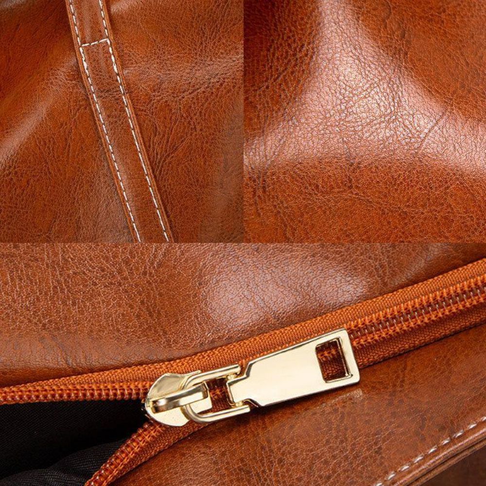 Frauen Pu Leder Frühling Vintage Große Kapazität Umhängetasche Handtasche Tote