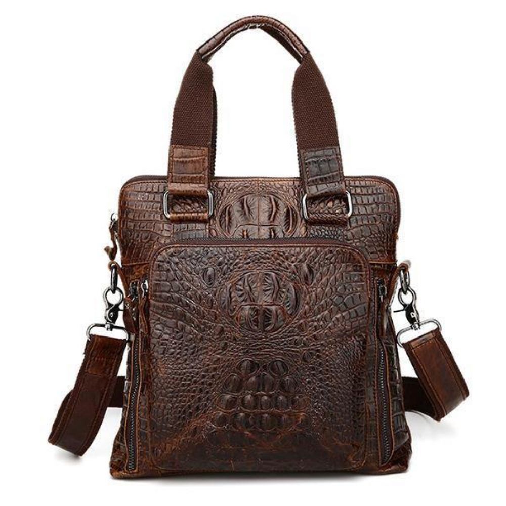 Herren Echtes Leder Alligator Business Bag Handtasche