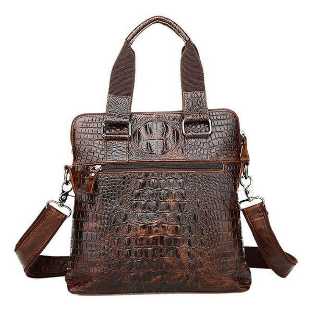 Herren Echtes Leder Alligator Business Bag Handtasche