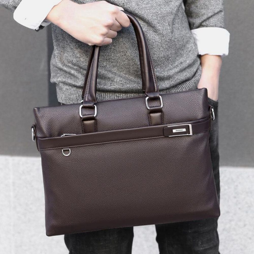 Herren Kunstleder Business 15.6 Zoll Laptoptasche Aktentaschen Handtasche Umhängetasche