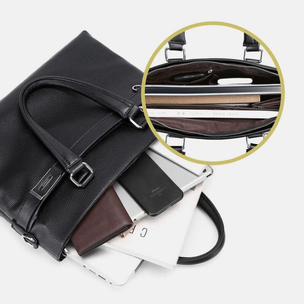 Herren Kunstleder Business 15.6 Zoll Laptoptasche Aktentaschen Handtasche Umhängetasche