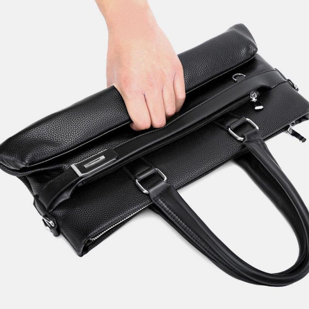 Herren Kunstleder Business 15.6 Zoll Laptoptasche Aktentaschen Handtasche Umhängetasche