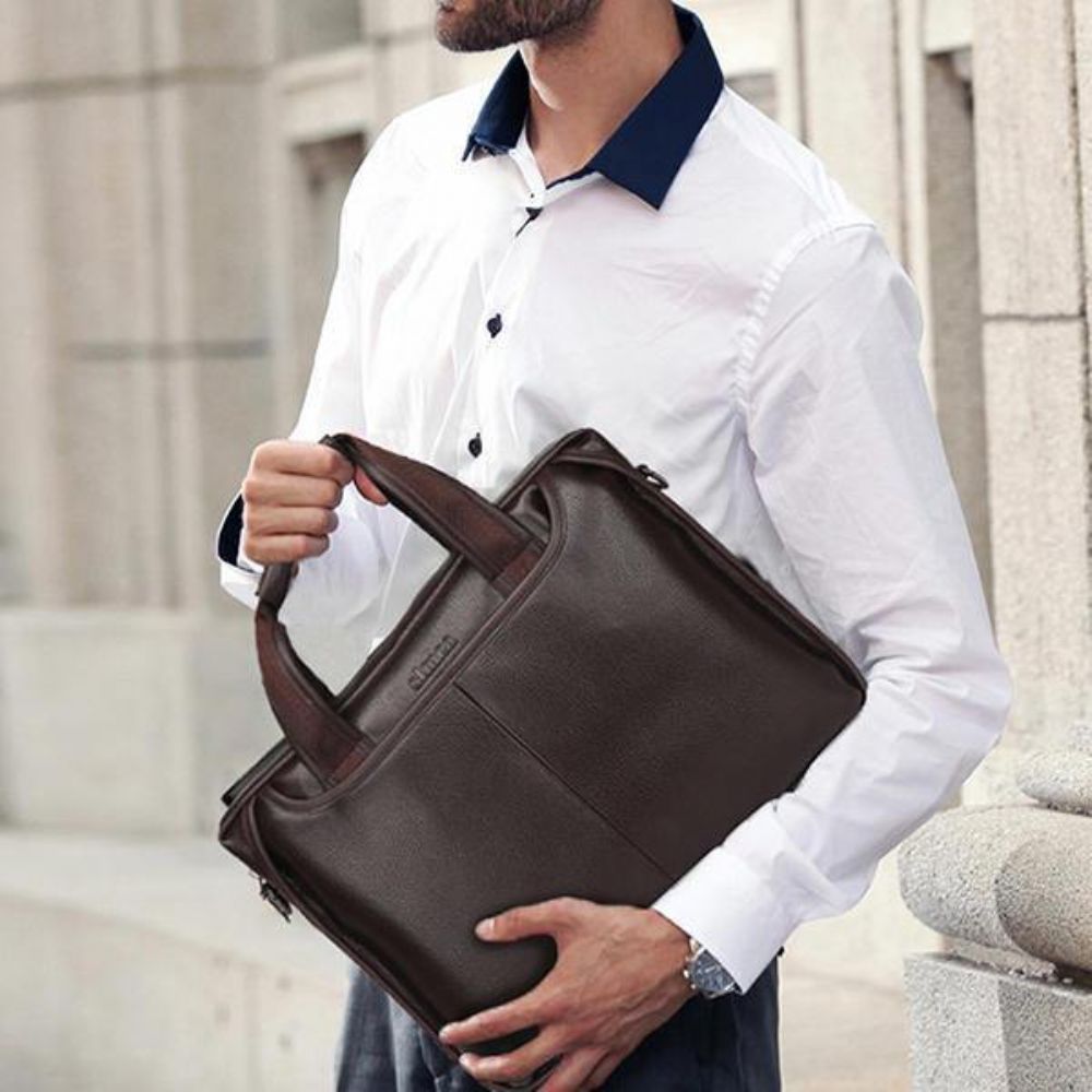 Herren Kunstleder Business Handtasche Laptoptaschen Aktentasche Umhängetasche