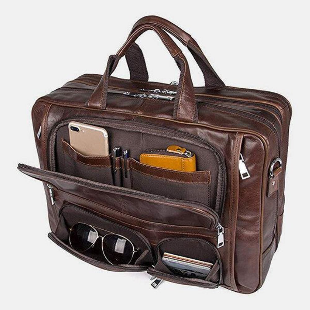 Herren Multifunktions Multi-Pocket Wasserdichte 15.6 Zoll Laptoptasche Aktentasche Business Handtasche Umhängetasche