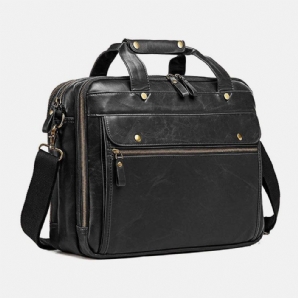 Herren Vintage Multi-Pocket Messenger Bag Handtasche Umhängetasche Für Business