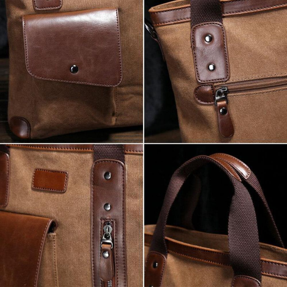 Männer Casual Wild Große Kapazität Handtasche Canvas 6.3 Zoll Handytasche Umhängetasche