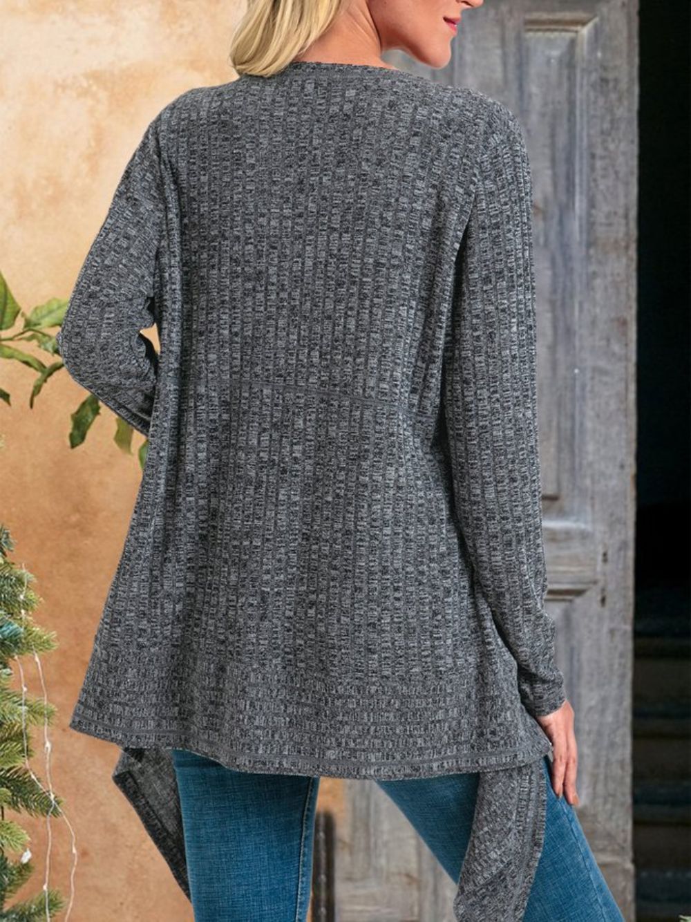 Lässiger Strickmantel In Deep Grey Shift