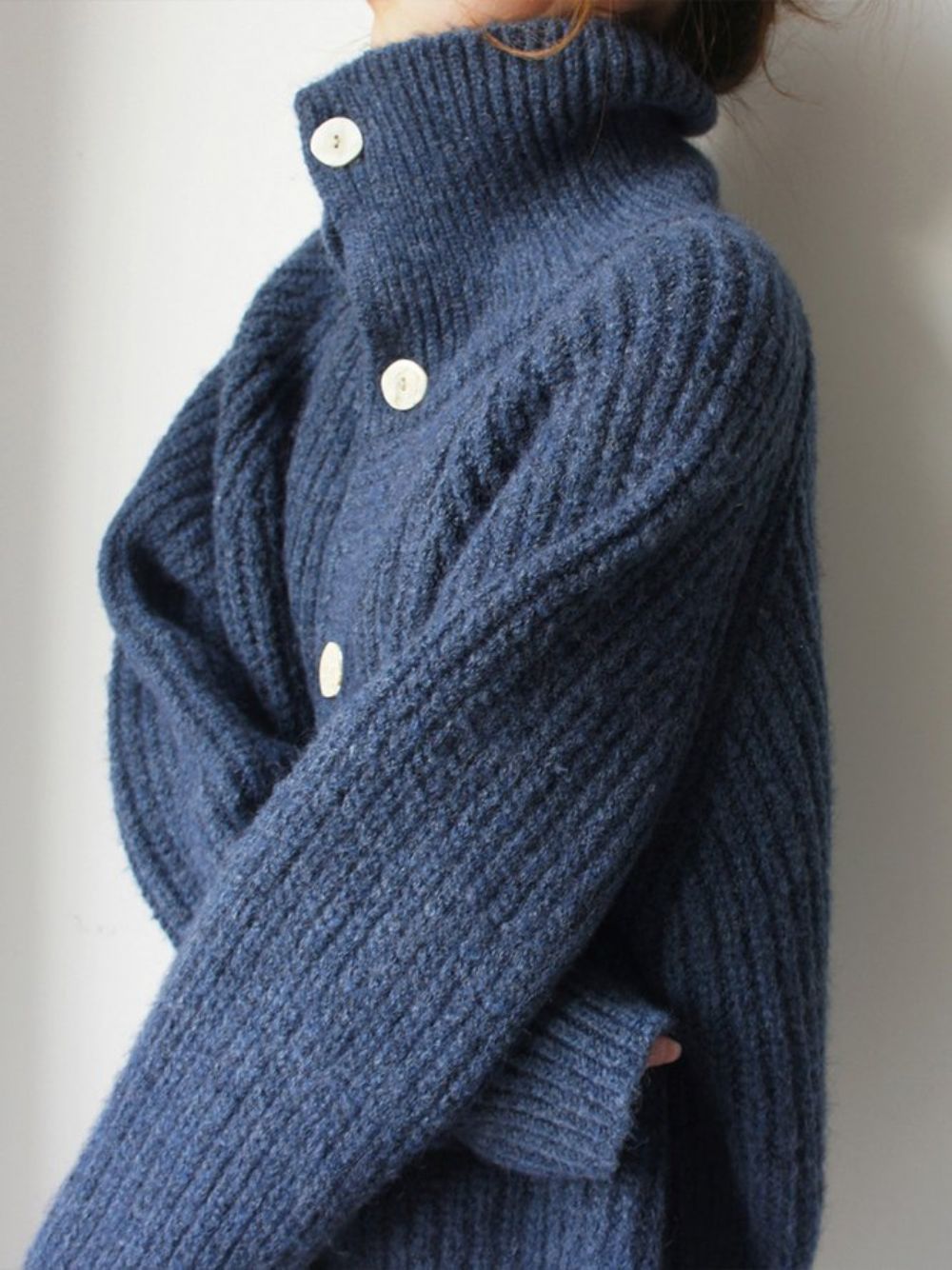 Stehkragen Urban Plain Buttoned Sweater Cardigan