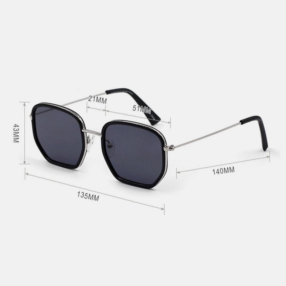 Frauen Metallrahmen Retro Mode Unregelmäßige Shpae Uv-Schutz-Sonnenbrille