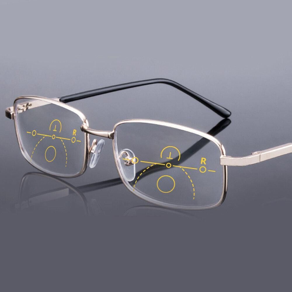 Unisex Dual-Use Frameless Multi-Focus Anti-Blaulicht Intelligente Automatische Zoom-Lesebrille Presbyopie-Brille