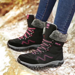 Herbst Und Winter Outdoor-Schneeschuhe Weibliche Skischuhe Reisestiefel Wanderschuhe In Der Röhre Warme Und Samtige Baumwollschuhe