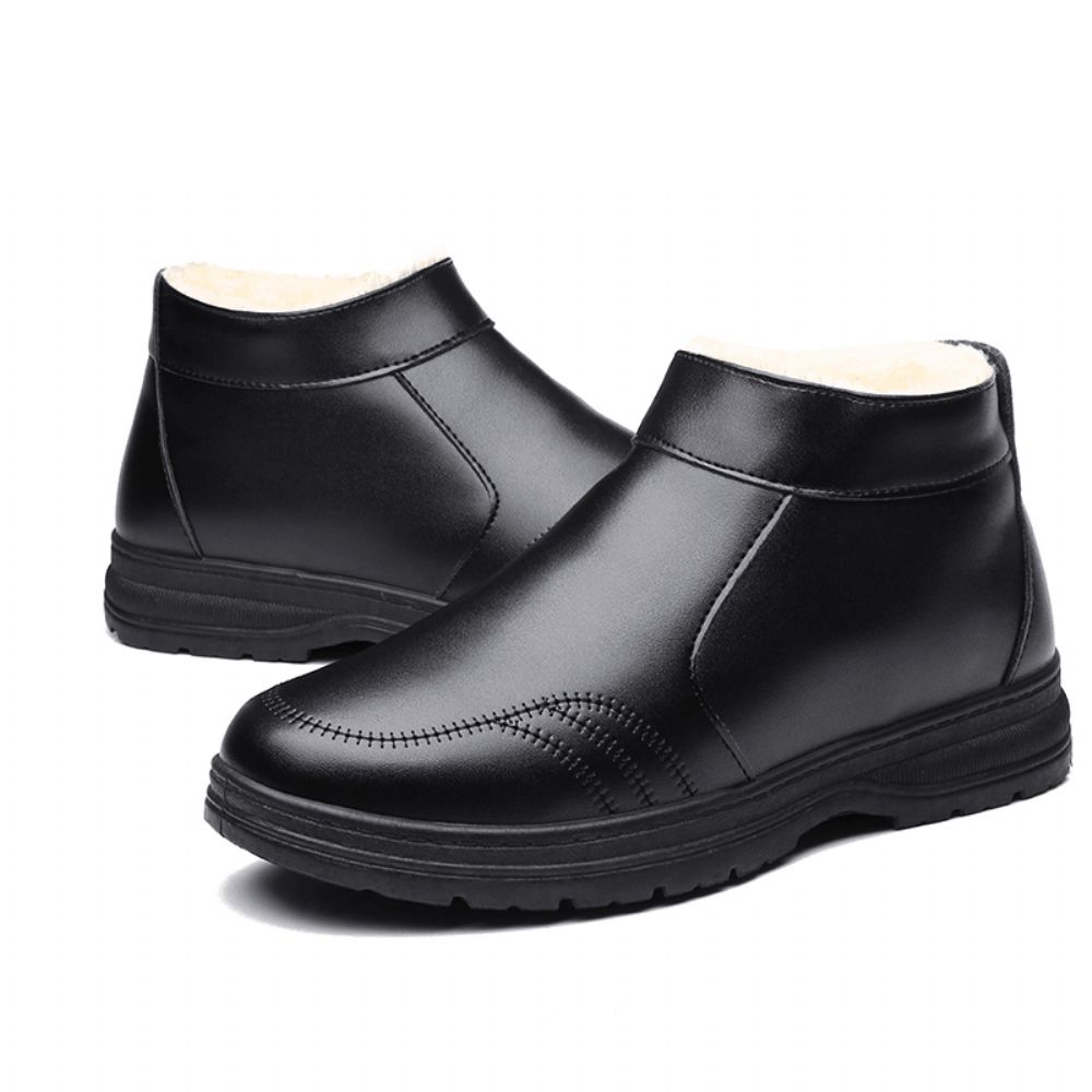 Bequeme Mikrofaser-Leder-Warm Gefütterte Business-Casual-Stiefeletten Für Herren