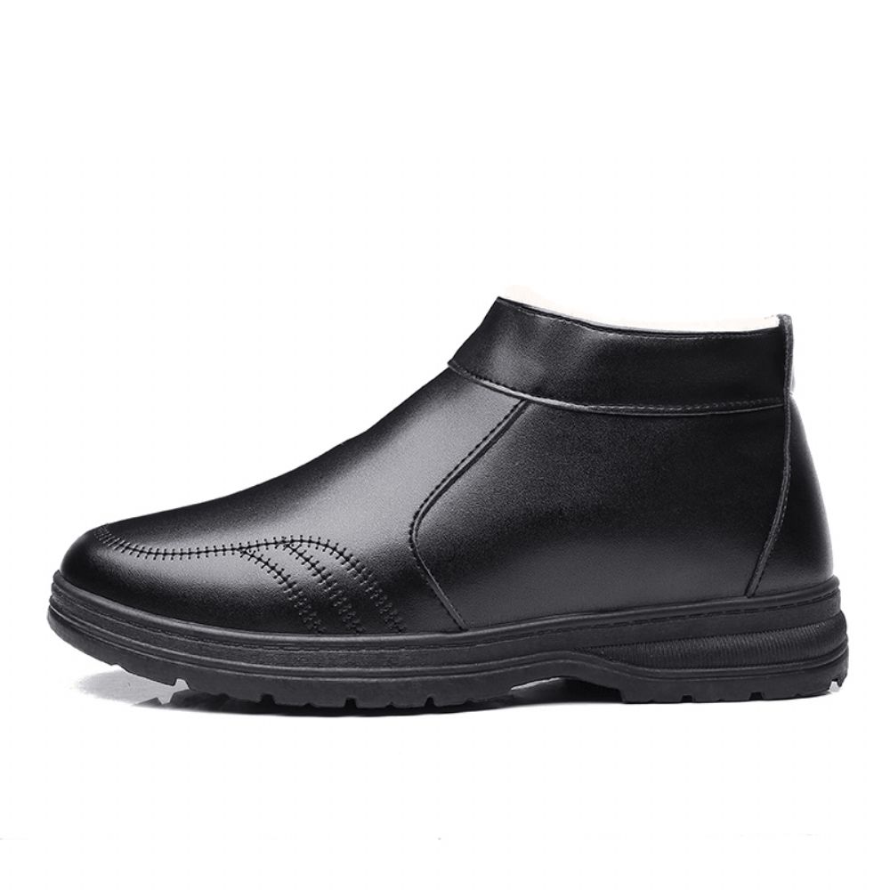 Bequeme Mikrofaser-Leder-Warm Gefütterte Business-Casual-Stiefeletten Für Herren