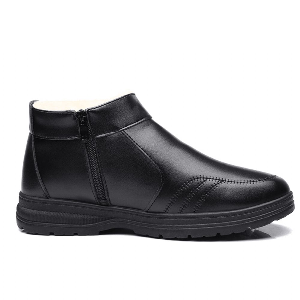 Bequeme Mikrofaser-Leder-Warm Gefütterte Business-Casual-Stiefeletten Für Herren