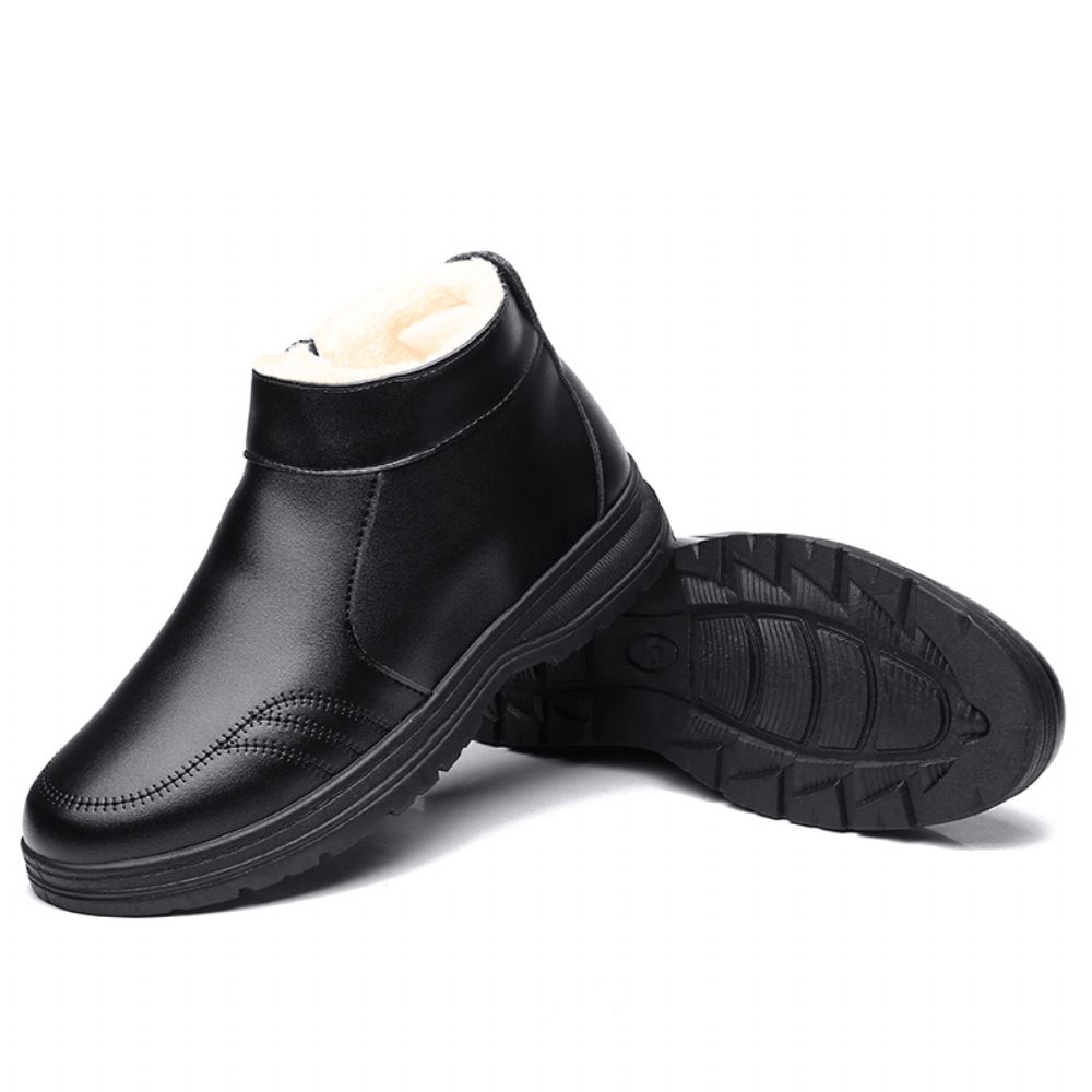 Bequeme Mikrofaser-Leder-Warm Gefütterte Business-Casual-Stiefeletten Für Herren