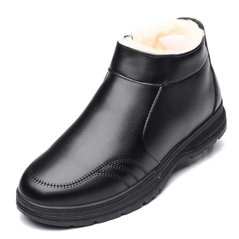 Bequeme Mikrofaser-Leder-Warm Gefütterte Business-Casual-Stiefeletten Für Herren