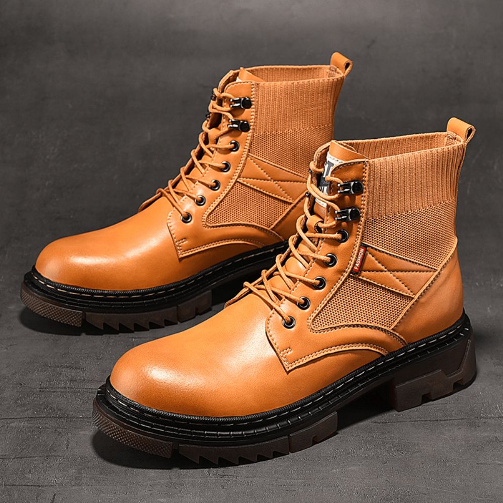 Bequeme Runde Rutschfeste High-Top-Tooling-Stiefel Für Herren