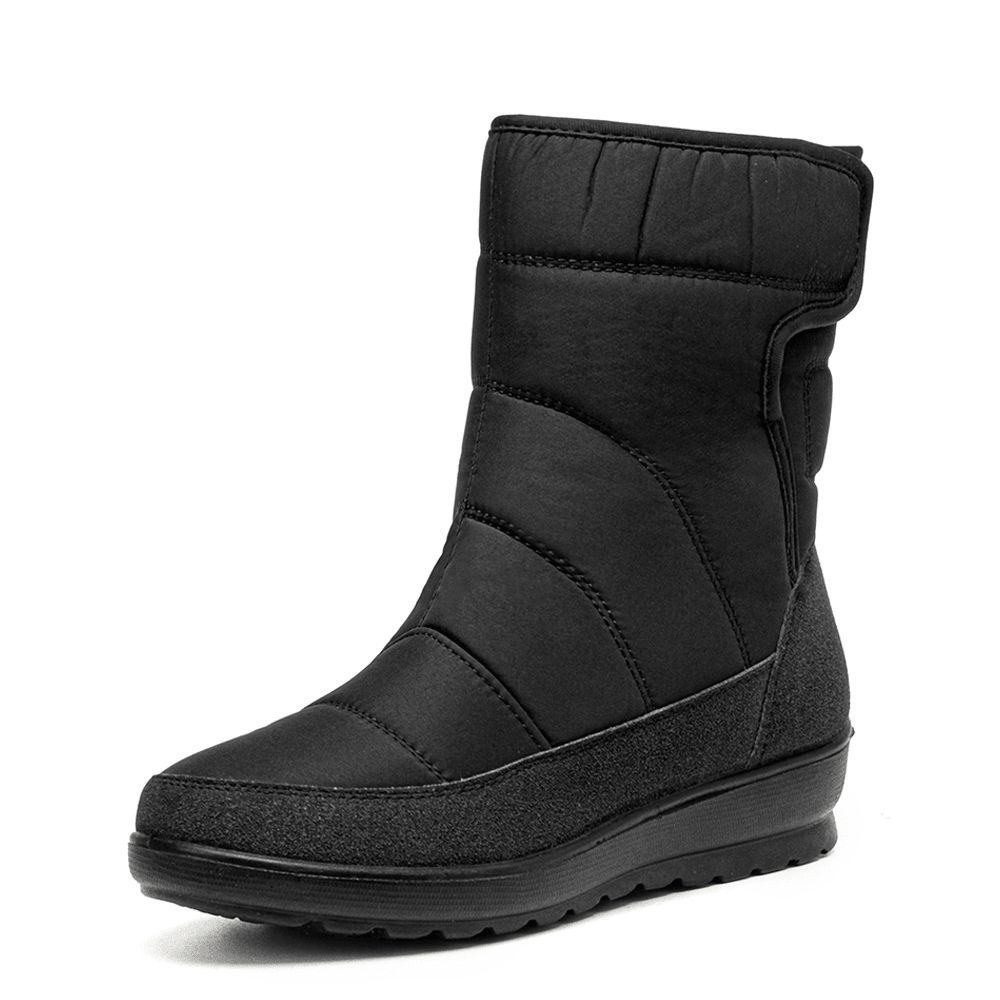 Damen Casual Warm Futter Wasserdicht Hook Loop Short Calf Schneestiefel