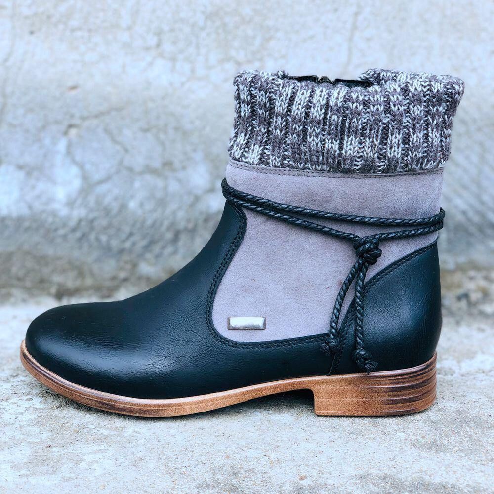 Große Damen Retro Warme Tägliche Winter Sockenspleißstiefel