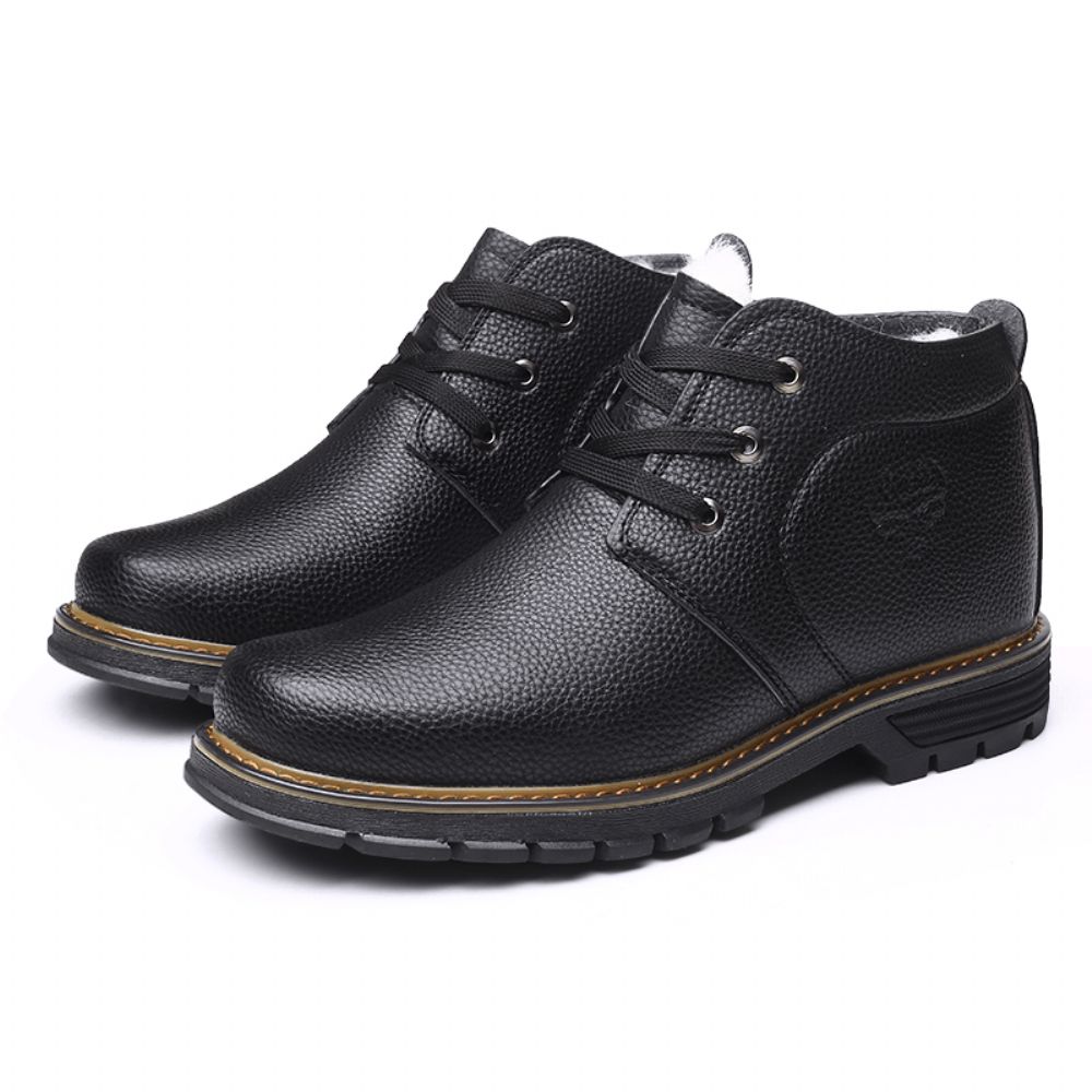 Herren Bequeme Mikrofaser Leder Warme Business Casual Winter Stiefeletten