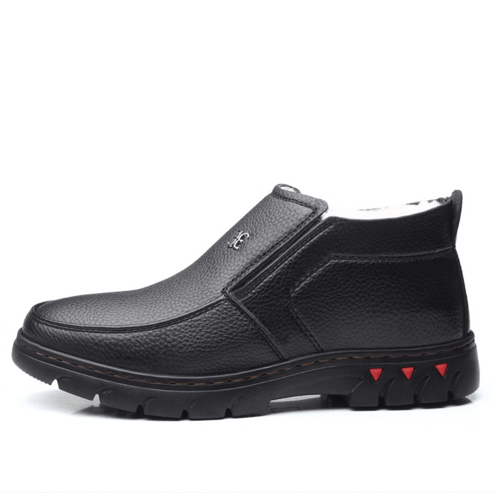 Herren Bequeme Mikrofaser Leder Warmes Plüschfutter Business Casual Stiefeletten