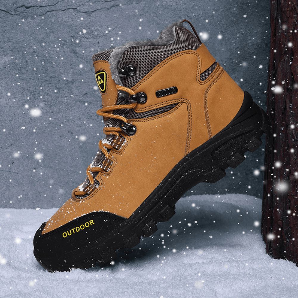 Herren Outdoor Bequeme Rutschfeste Tragbare Plüsch Warme Winterwanderschuhe