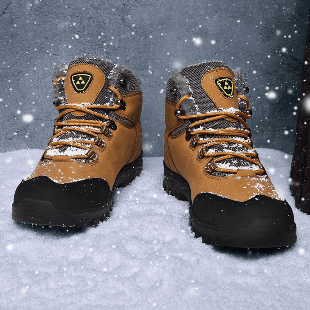 Herren Outdoor Bequeme Rutschfeste Tragbare Plüsch Warme Winterwanderschuhe