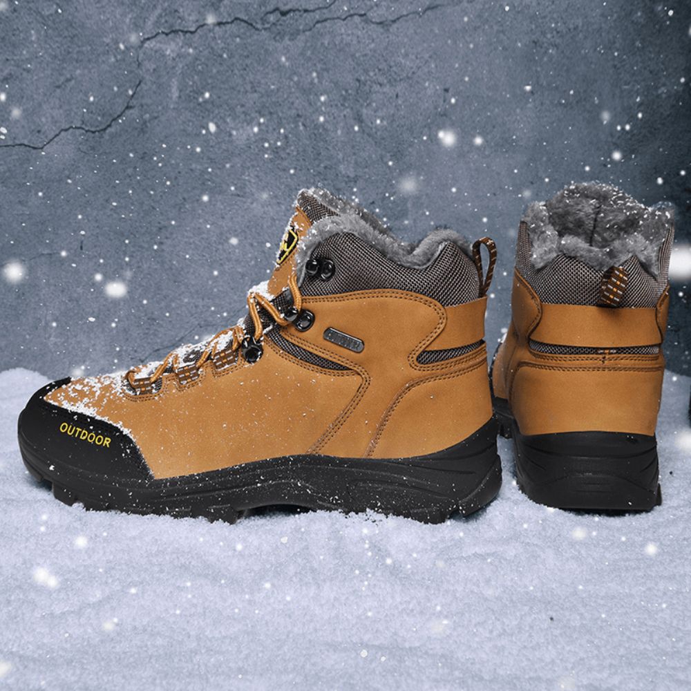 Herren Outdoor Bequeme Rutschfeste Tragbare Plüsch Warme Winterwanderschuhe