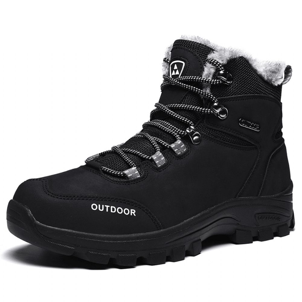 Herren Outdoor Bequeme Rutschfeste Tragbare Plüsch Warme Winterwanderschuhe