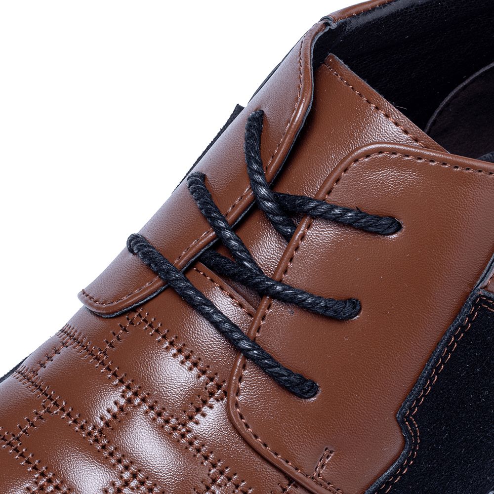 Herren Runde Zehen Bequeme Weiche Sohle Schnürschuhe Business Casual Leder Stiefeletten