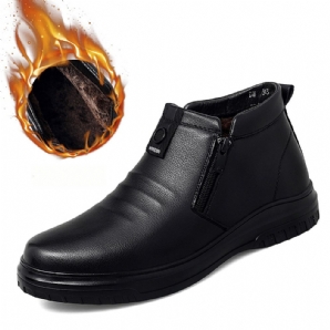 Herren Seitlicher Reißverschluss Bequeme Mikrofaser Leder Warme Rutschfeste Business Casual Stiefeletten