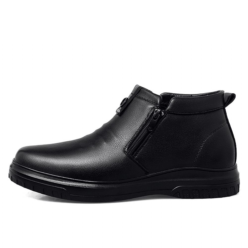 Herren Seitlicher Reißverschluss Bequeme Mikrofaser Leder Warme Rutschfeste Business Casual Stiefeletten