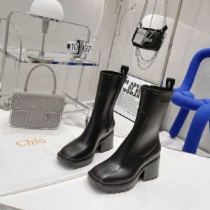 Kurze Regenstiefel Mit Buchstaben Und Rutschfesten High Heels