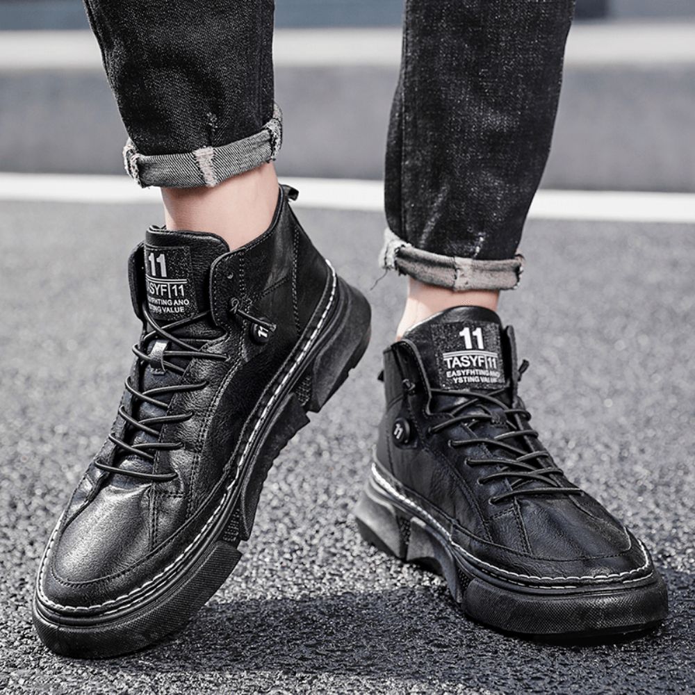 Wasserdichte High-Top-Sport-Tooling-Stiefel Aus Mikrofaserleder Für Herren