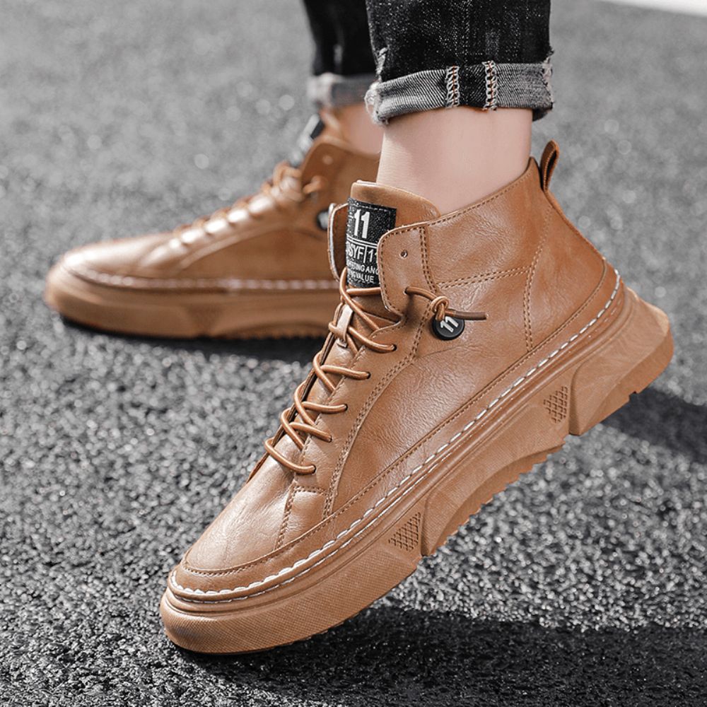 Wasserdichte High-Top-Sport-Tooling-Stiefel Aus Mikrofaserleder Für Herren