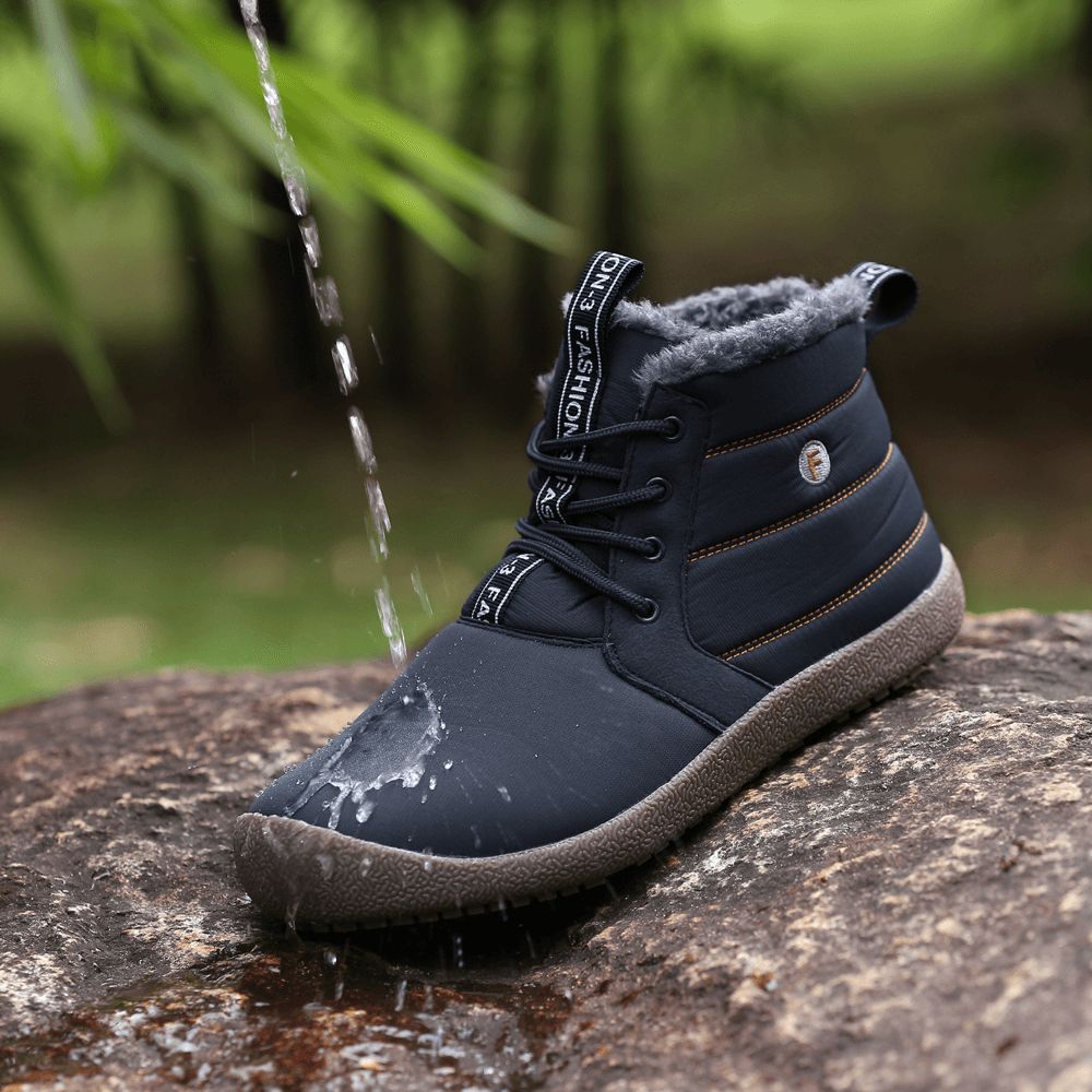 Wasserdichte Rutschfeste Warme Plüschfutter-Schnürstiefel Für Herren