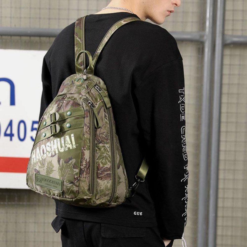 Herren-Camouflage-Multifunktions-Wasserdichte Sport-Brusttasche Mit Großer Kapazität Umhängetasche Umhängetasche Rucksack