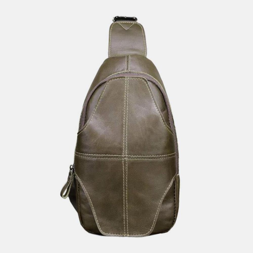 Herren Echtes Leder Anti-Diebstahl Retro Casual Business Umhängetasche Brusttasche Sling Bag