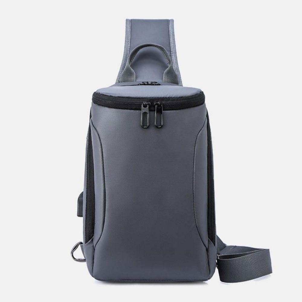 Männer Oxford Usb-Aufladung Anti-Diebstahl-Brusttasche Vielseitige Große Kapazität Wasserdichte Nacht-Reflexstreifen-Design Crossbody-Taschen