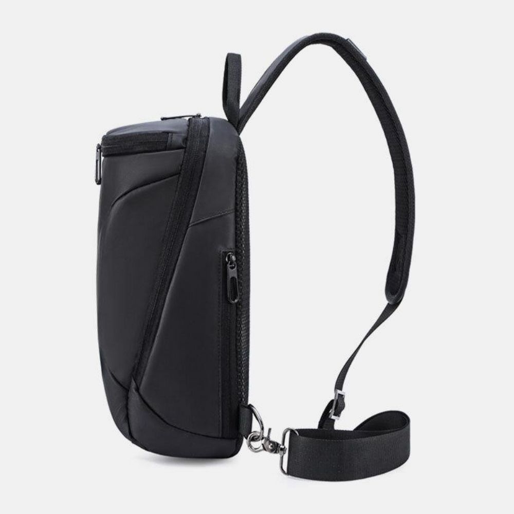 Männer Oxford Usb-Aufladung Anti-Diebstahl-Brusttasche Vielseitige Große Kapazität Wasserdichte Nacht-Reflexstreifen-Design Crossbody-Taschen