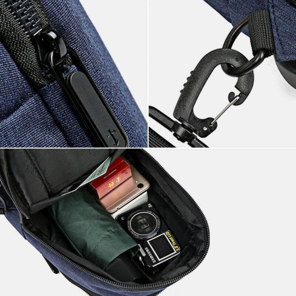 Männer Oxford Wasserdichte Große Kapazität Usb Lade Brusttasche Messenger Umhängetasche