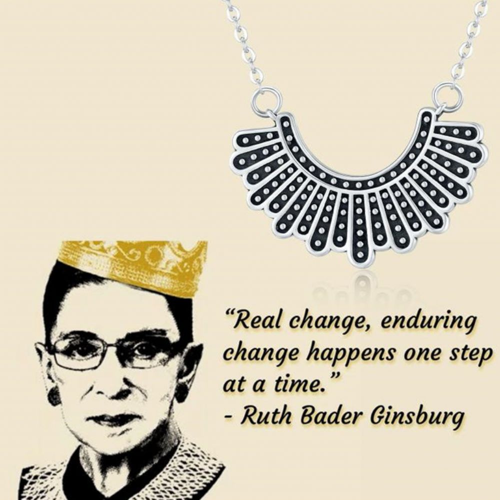 Ehren Sie Ruth Bader Ginsburg Gedenkschmuck The Banana Republic Halskette Dissenting Collar